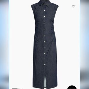 rag & bone Sleeveless Dark Indigo Button-Front Midi Dress